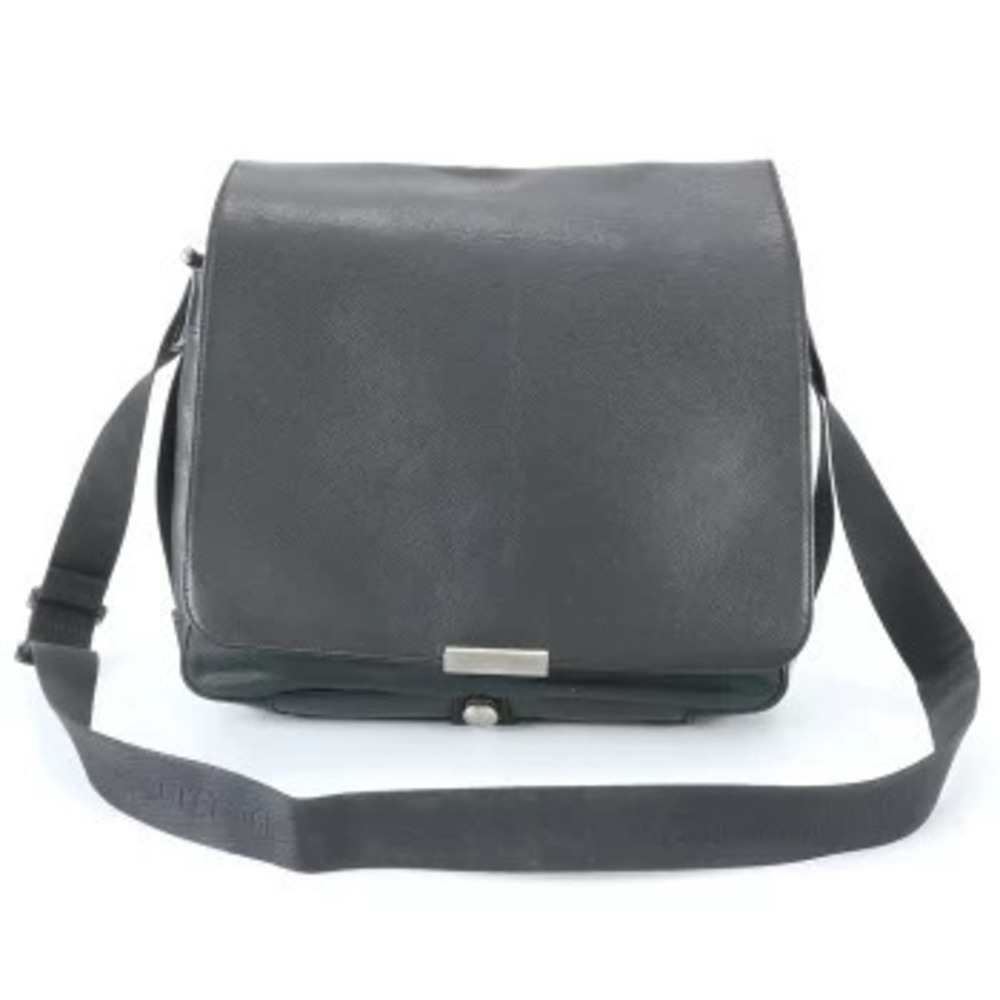 Louis Vuitton Taiga Victor Leather Business Briefcase Crossbody Bag Blue Gray